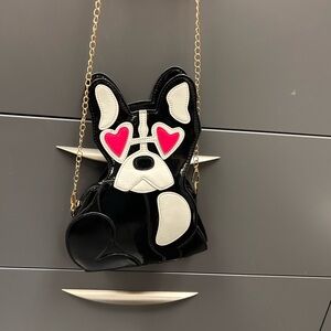Chic Black and White Dog-French Bulldog bag